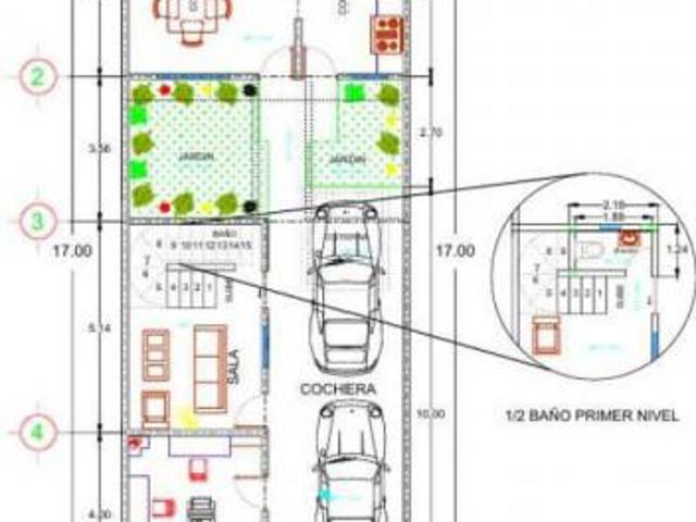 Venta de Terreno incluye Construcción en Obra Negra y Paquete de Planos.