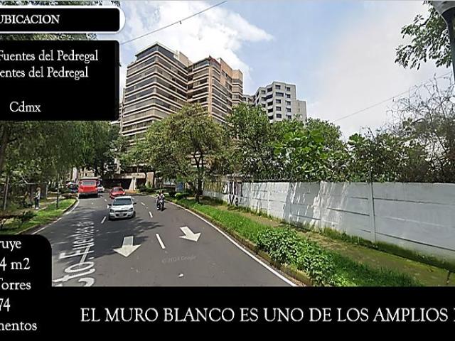 Venta de Terreno 2446 m2 en Fuentes del Pedregal, construye 11,745 m2 con 74 Departamentos