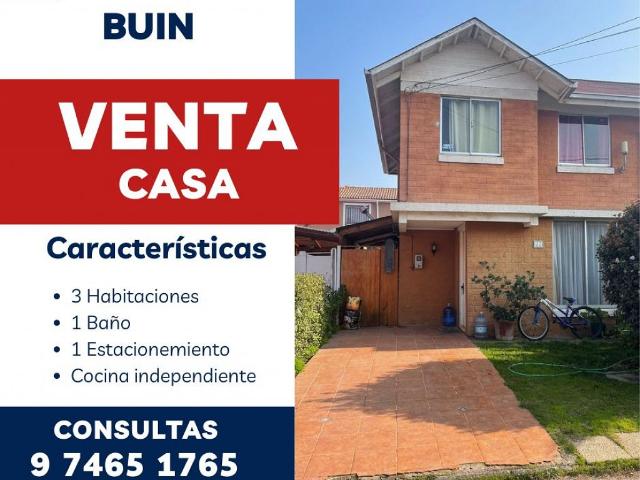 OPORTUNIDAD VENTA DE CASA EN BUIN CONDOMINIO
