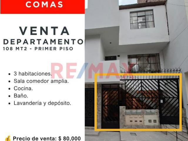 Venta De Departamento Dúplex Con Muy Buena Ubicación En Comas