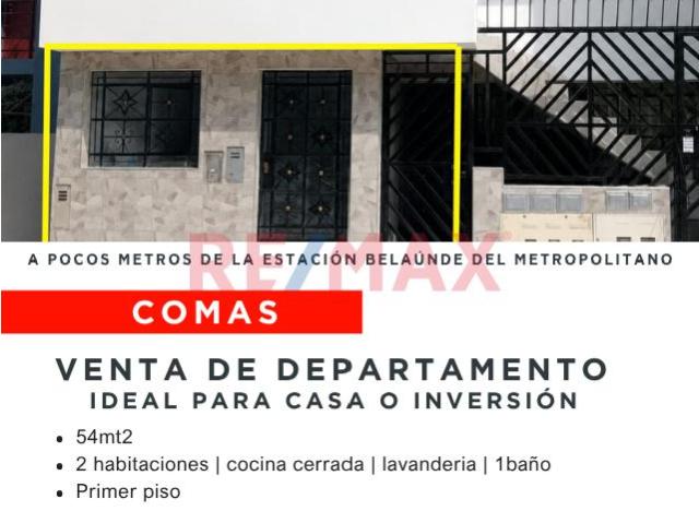 Venta De Departamento Flat Con Muy Buena Ubicación En Comas