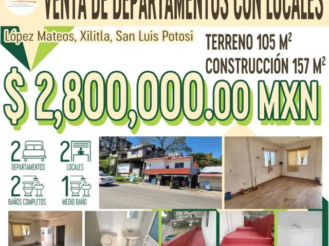 Venta de Departamentos con Locales en el Centro de Xilitla, San Luis Potosi