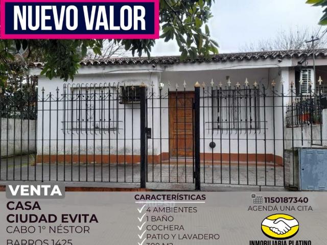 Venta de espectacular Casa 4 ambientes en La Matanza Ciudad Evita