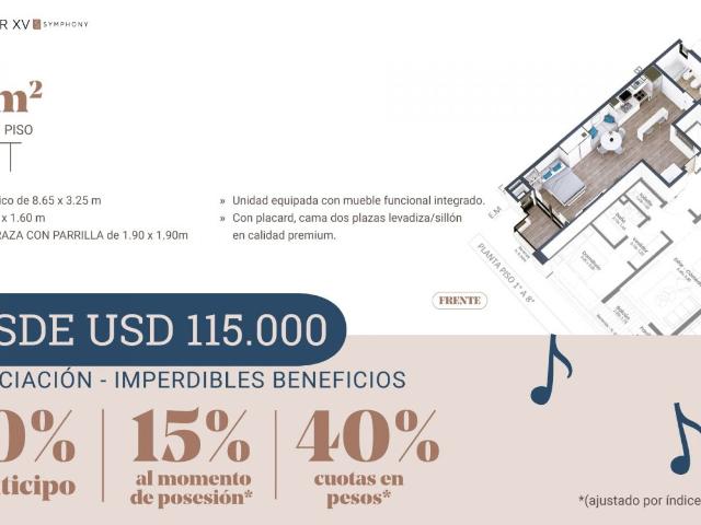 Venta de espectacular Departamento 2 ambientes en Mar del Plata