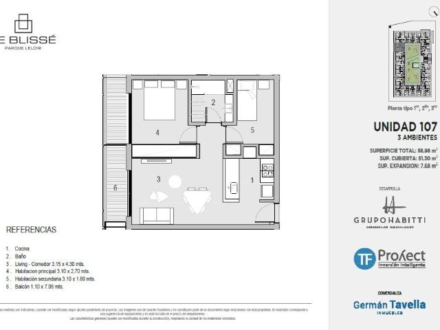Venta de espectacular Departamento 3 ambientes en Ituzaingó Parque Leloir