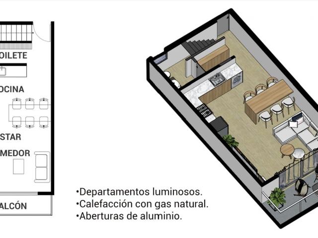 Venta de espectacular Departamento 2 ambientes en Juana Koslay