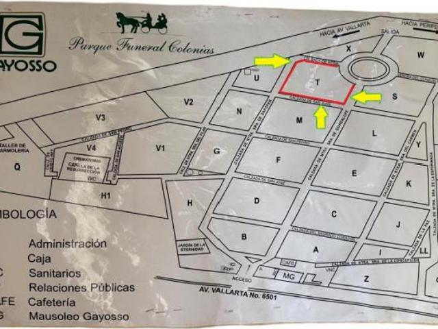 Venta de lote funerario de 5 gavetas en Parque Funeral Colonias, Guadalajara Jalisco