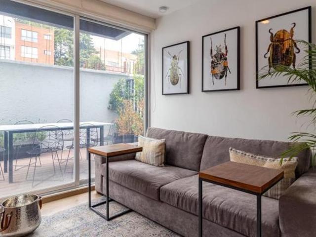 Venta, departamento con terraza a 5 minutos de Santa Fe