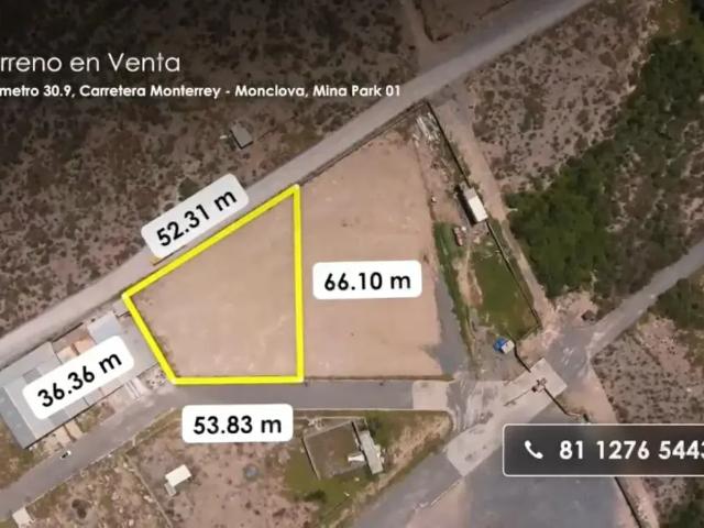 Venta Mina NL de terreno Industrial 2538m2