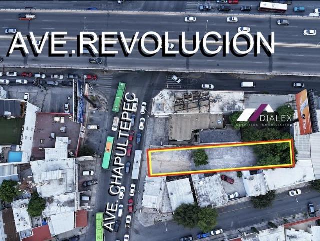 VENTA o RENTA Terreno Comercial de 527 m2 sobre AV. CHAPULTEPEC / AV. REVOLUCI?N en Monterrey