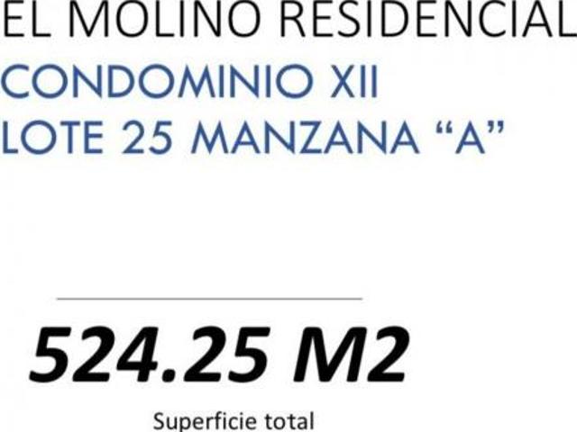 VENTDE TERRENO EN EL MOLINO CONDOMINIO XII
