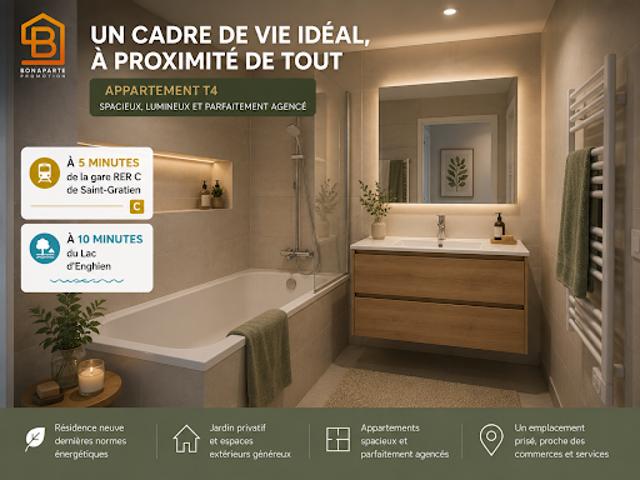 Vente Appartement 4 pièces 69 m2 Saint Gratien