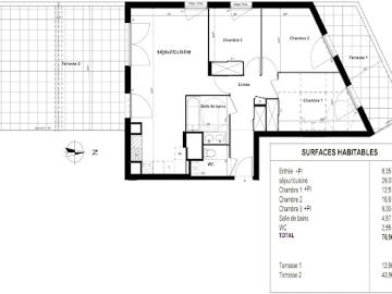 Vente Appartement 4 pièces 77 m2 Corbas