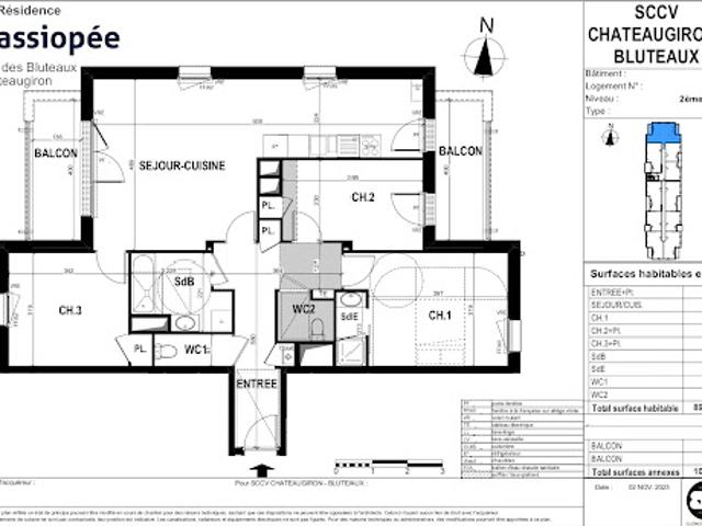 Vente Appartement 4 pièces 87.52 m2 Châteaugiron