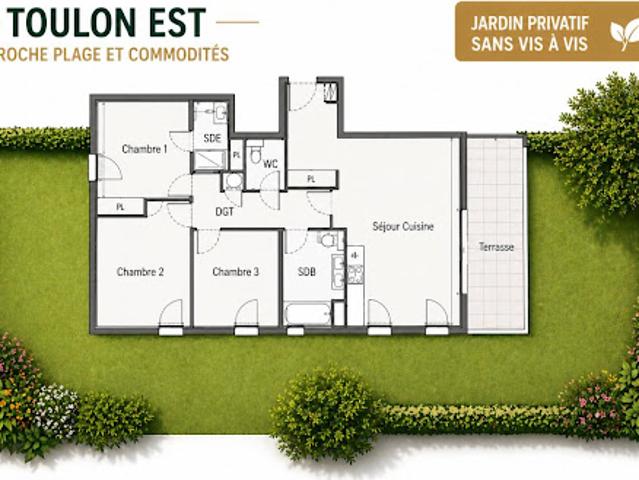 Vente Appartement 4 pièces 87.63 m2 Toulon