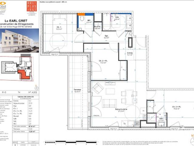 Vente Appartement 4 pièces 87 m2 Genas