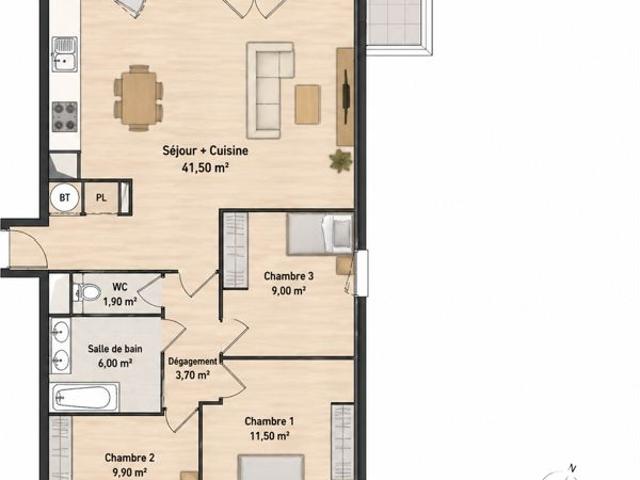 Vente Appartement 4 pièces