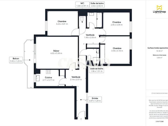 Vente Appartement 4 pièces 91.57 m2 Paris 20ème