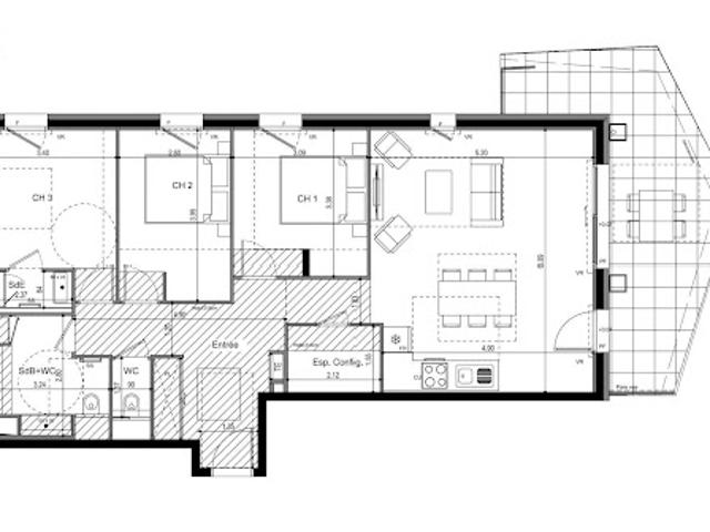 Vente Appartement 4 pièces 92 m2 Ville la Grand