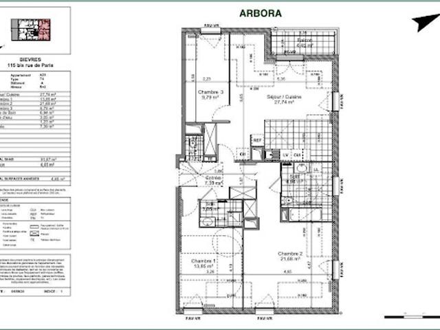 Vente Appartement 4 pièces 92 m2 Bievres