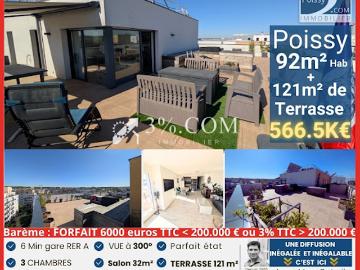 Vente Appartement 4 pièces 92 m2 Poissy