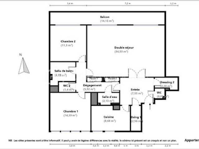 Vente Appartement 4 pièces 96.5 m2 Ville d'Avray