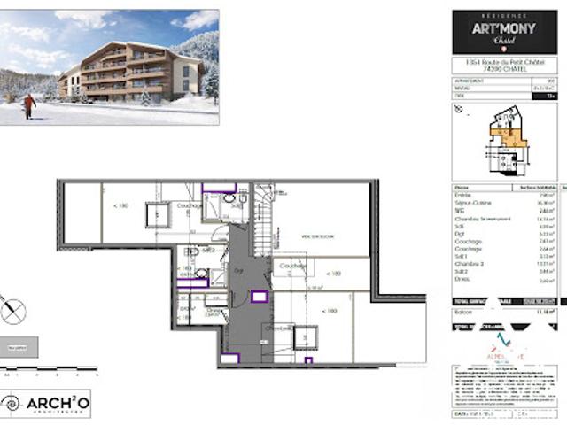 Vente Appartement 4 pièces 98.2 m2 Chatel