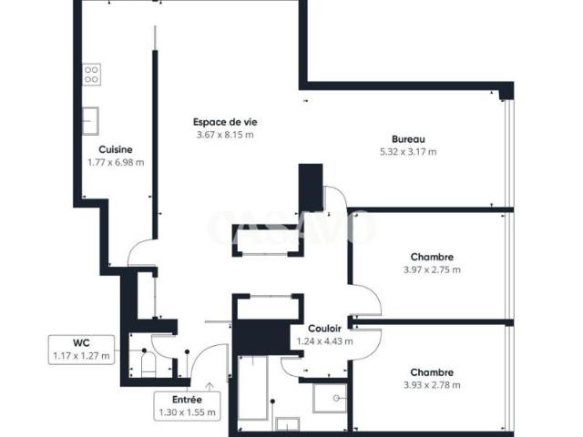 Vente Appartement 4 pièces de 101m² 92800 Puteaux