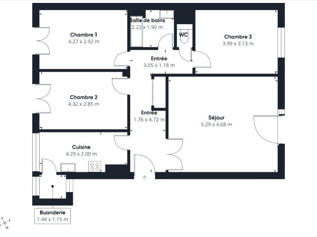 Vente appartement 4 pièces Nantes Zola 44