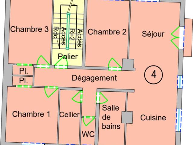 Vente appartement 4 pièces Pontivy Château Gaillard 56