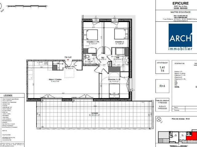 Vente appartement 4 pièces Rennes 35