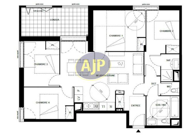 Vente Appartement 5 pièces 81.2 m2 Villenave d'Ornon