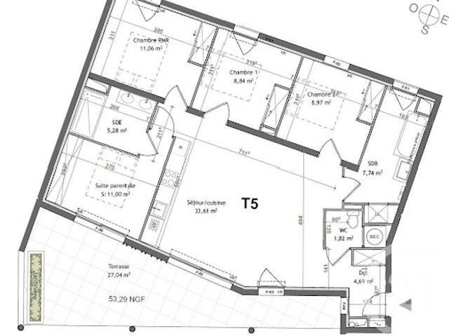 Vente Appartement 5 pièces 93.01 m2 Montpellier