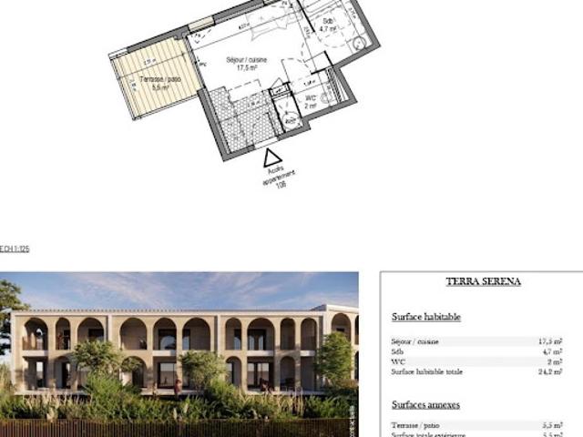 Vente Appartement 1 pièce 24 m2 Nages et Solorgues