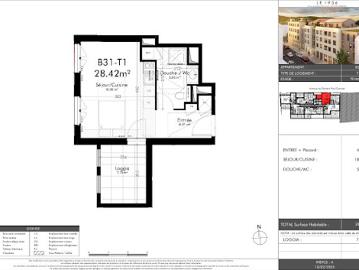 Vente Appartement 1 pièce 28.42 m2 Tain l'Hermitage