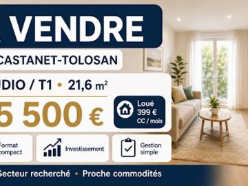 Vente Appartement 1 pièce 22 m2 Castanet Tolosan