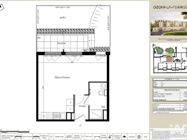 Vente Appartement 1 pièce 35 m2 Ozoir la ferriere