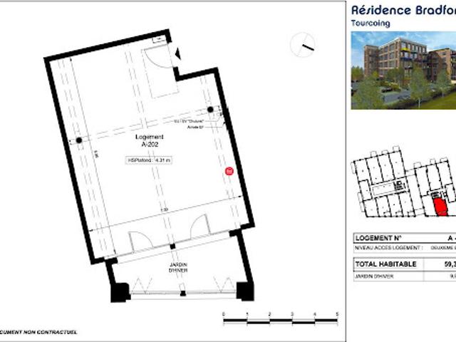 Vente Appartement 1 pièce 59.31 m2 Tourcoing