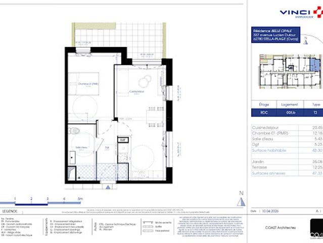 Vente Appartement 2 pièces 43.3 m2 Cucq