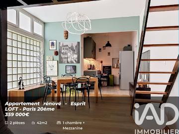 Vente Appartement 2 pièces 42 m2 Paris 20ème
