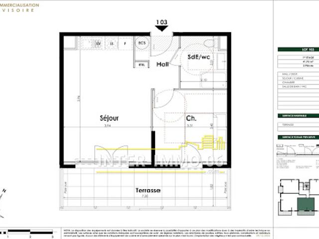 Vente Appartement 2 pièces 42 m2 Saint Laurent du Var