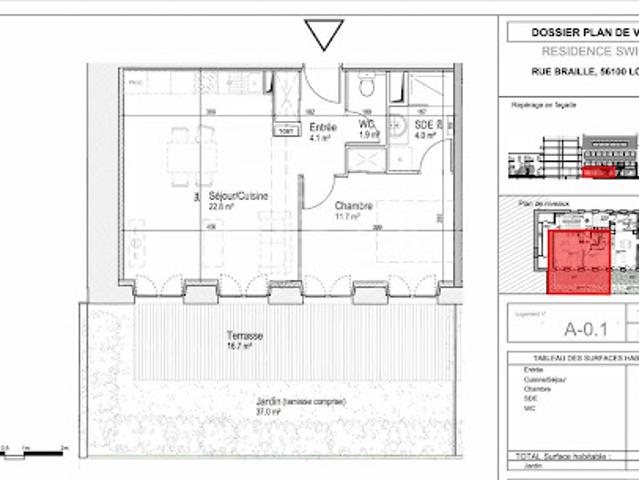 Vente Appartement 2 pièces 44.2 m2 Lorient