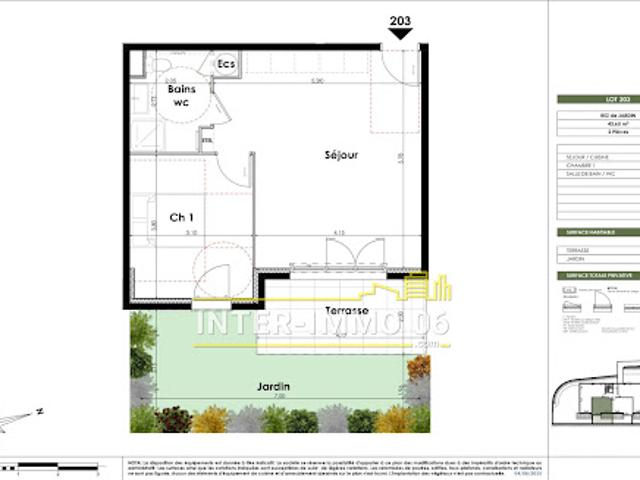 Vente Appartement 2 pièces 44 m2 Saint Laurent du Var