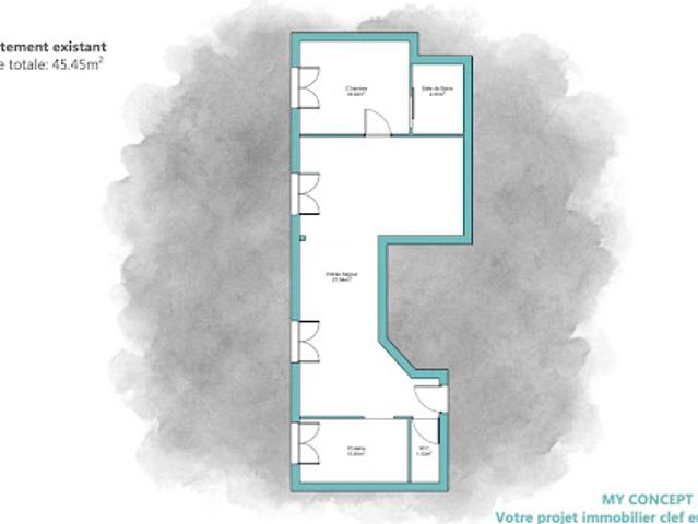 Vente Appartement 2 pièces 45.45 m2 Paris 19ème