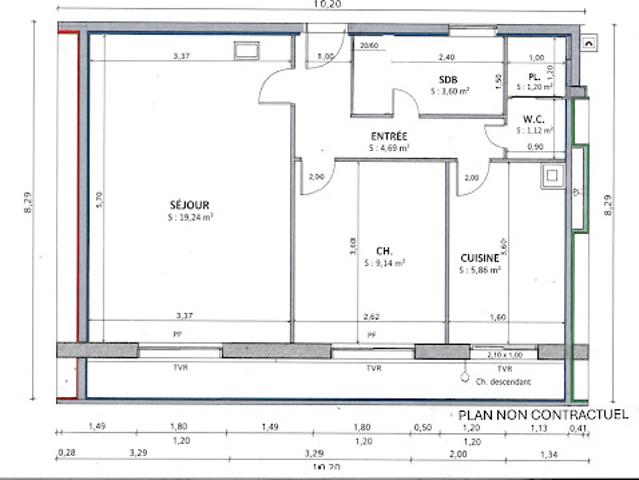 Vente Appartement 2 pièces 46.2 m2 Paris 15ème