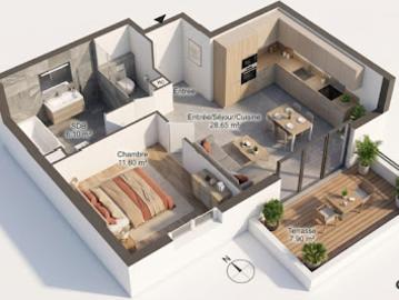 Vente Appartement 2 pièces 46 m2 Saint André de Sangonis