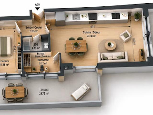 Vente Appartement 2 pièces 48.54 m2 Chatel