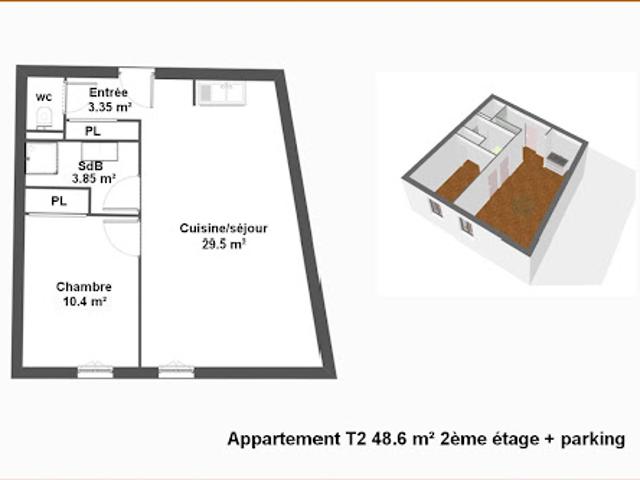 Vente Appartement 2 pièces 48 m2 Montluel