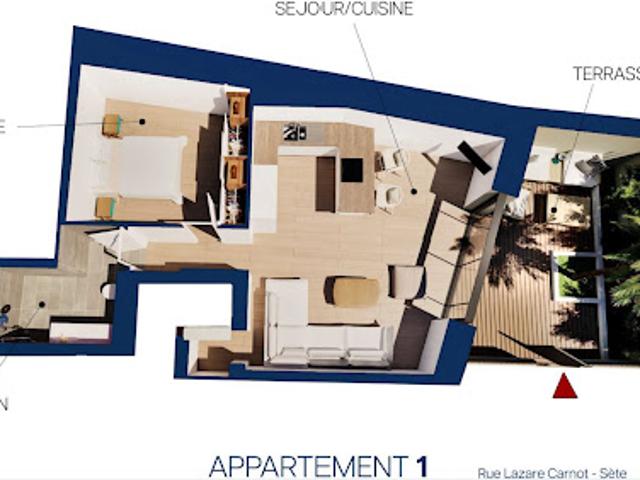 Vente Appartement 2 pièces 50 m2 Sète