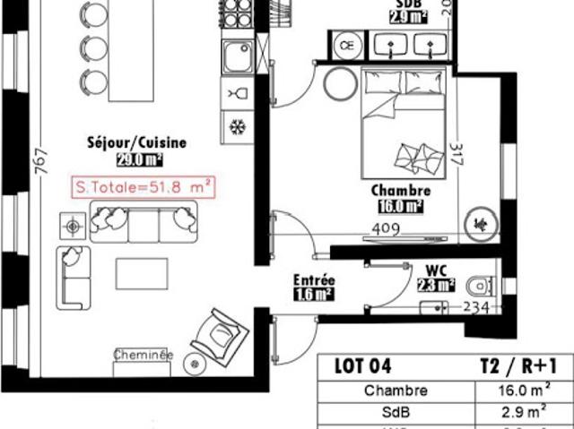 Vente Appartement 2 pièces 52 m2 Paris 19ème